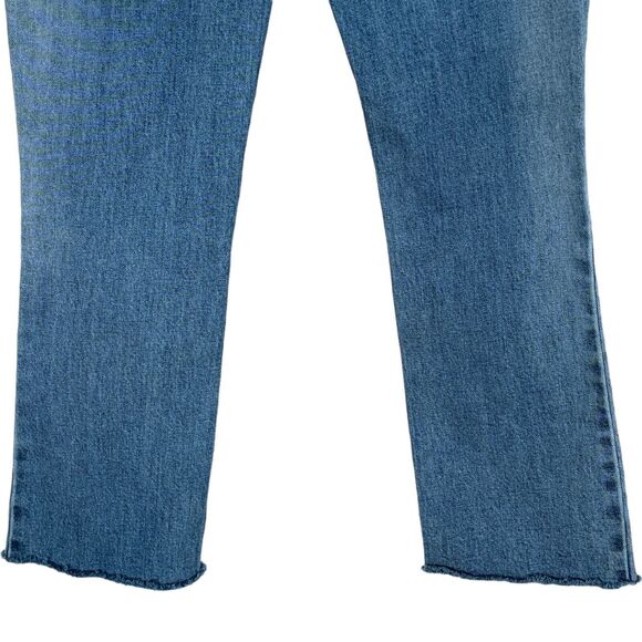 Universal Thread SZ 0/25 Kick Boot Crop Jeans Hi-Rise Zip-Fly Stretch Frayed Hem - Picture 5 of 9